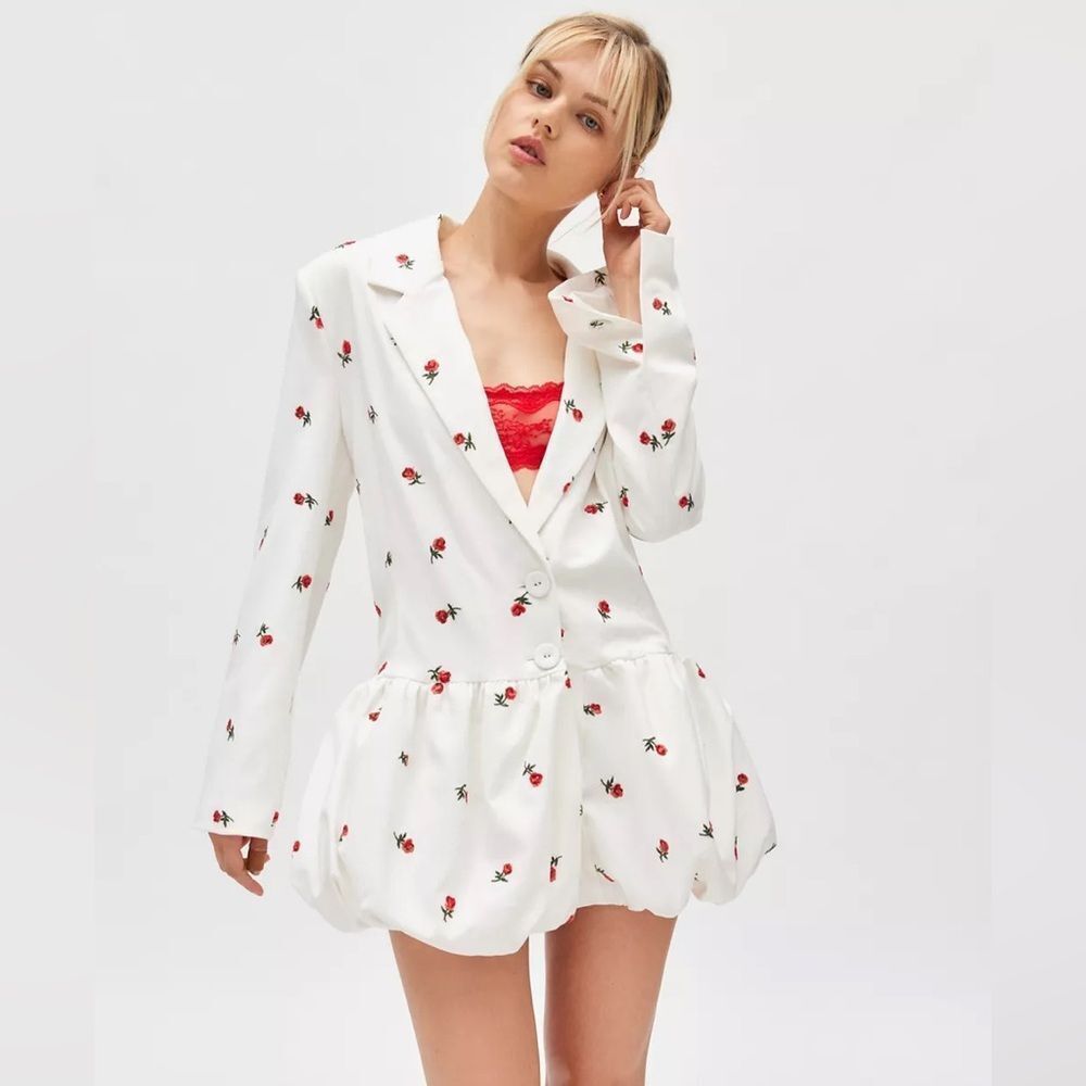 New Urban Outfitters Talia For Love & Lemons Puffy Hem Mini Blazer Dress Size S